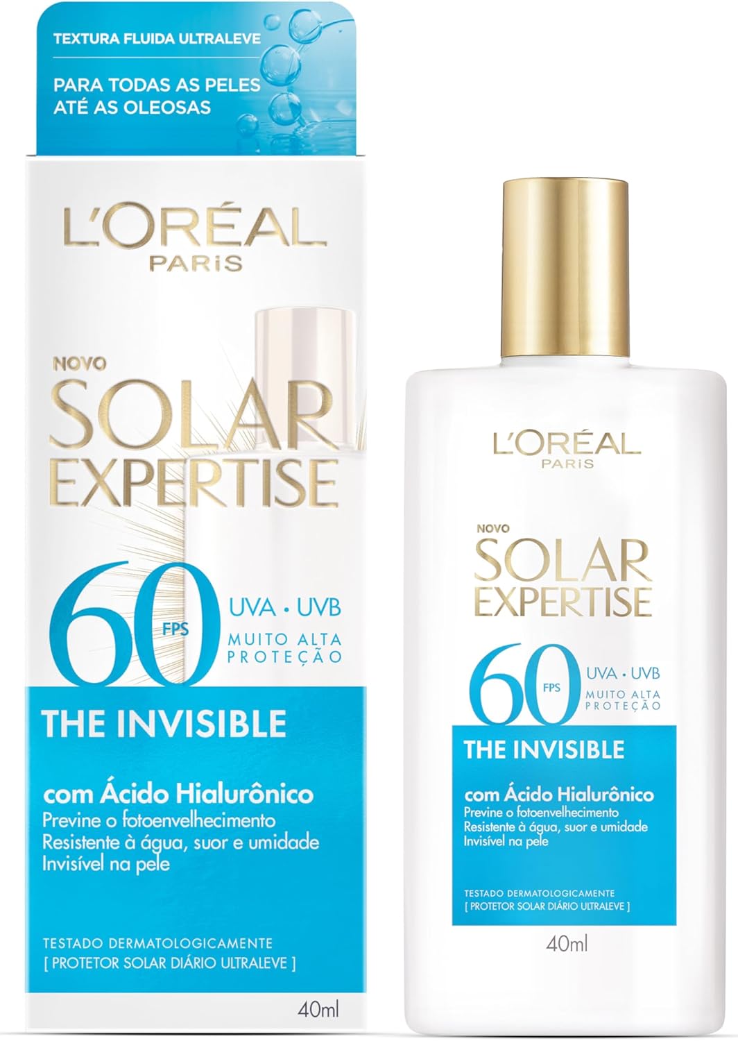 L'Oréal Paris Protetor Solar Expertise The Invisible Fluido sem cor FPS60 40g